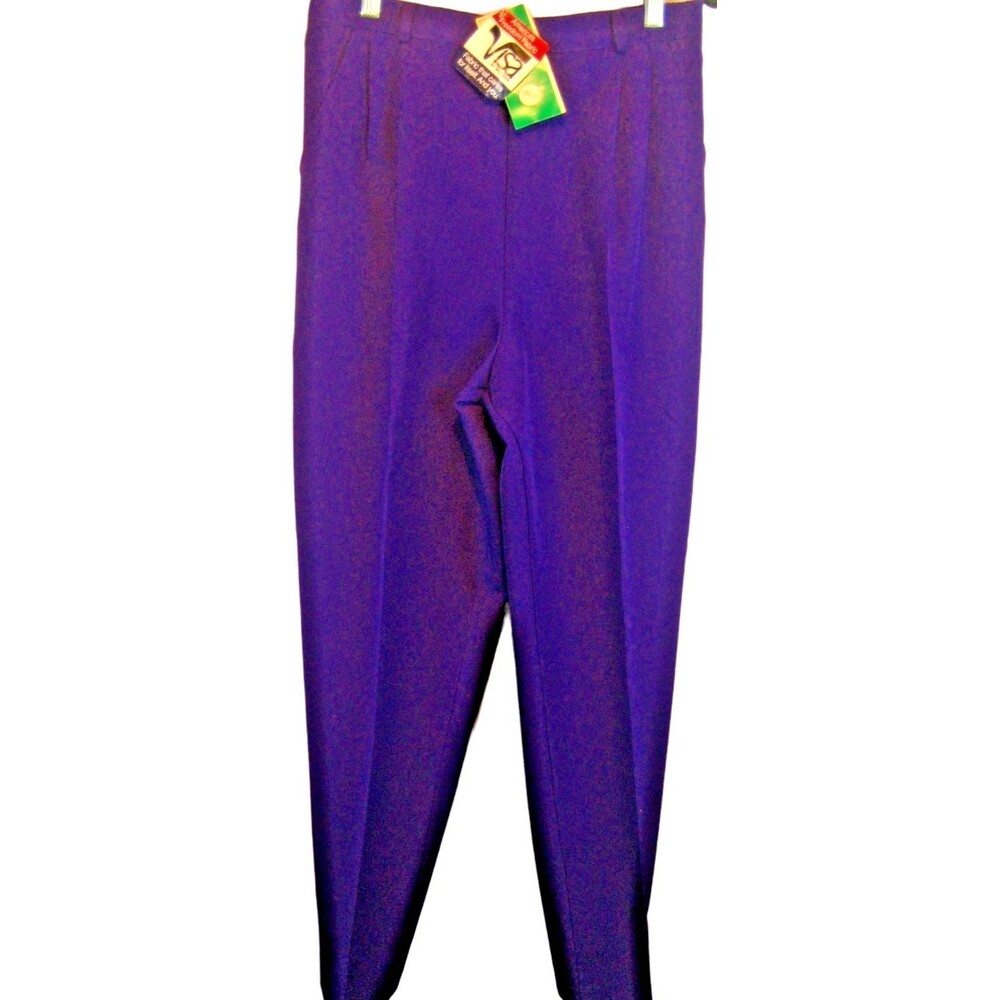 Womens NWT Nikki Purple Pleated Elastic Waist Island Pants sz 13/14(30+x31x12r)